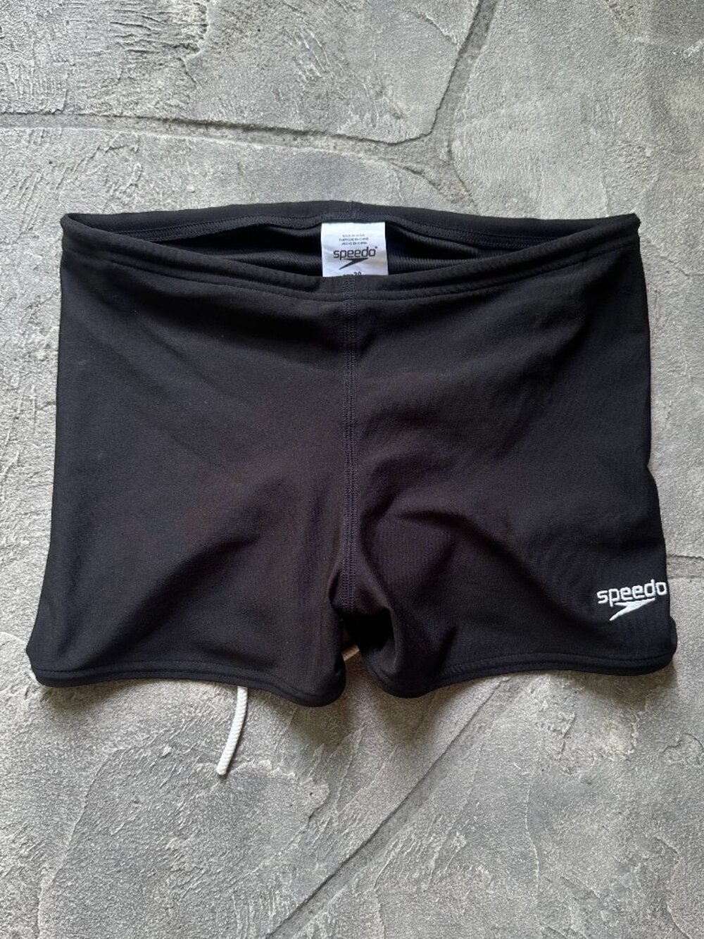 Speedo Black Swim Shorts w Drawstring - Size 30